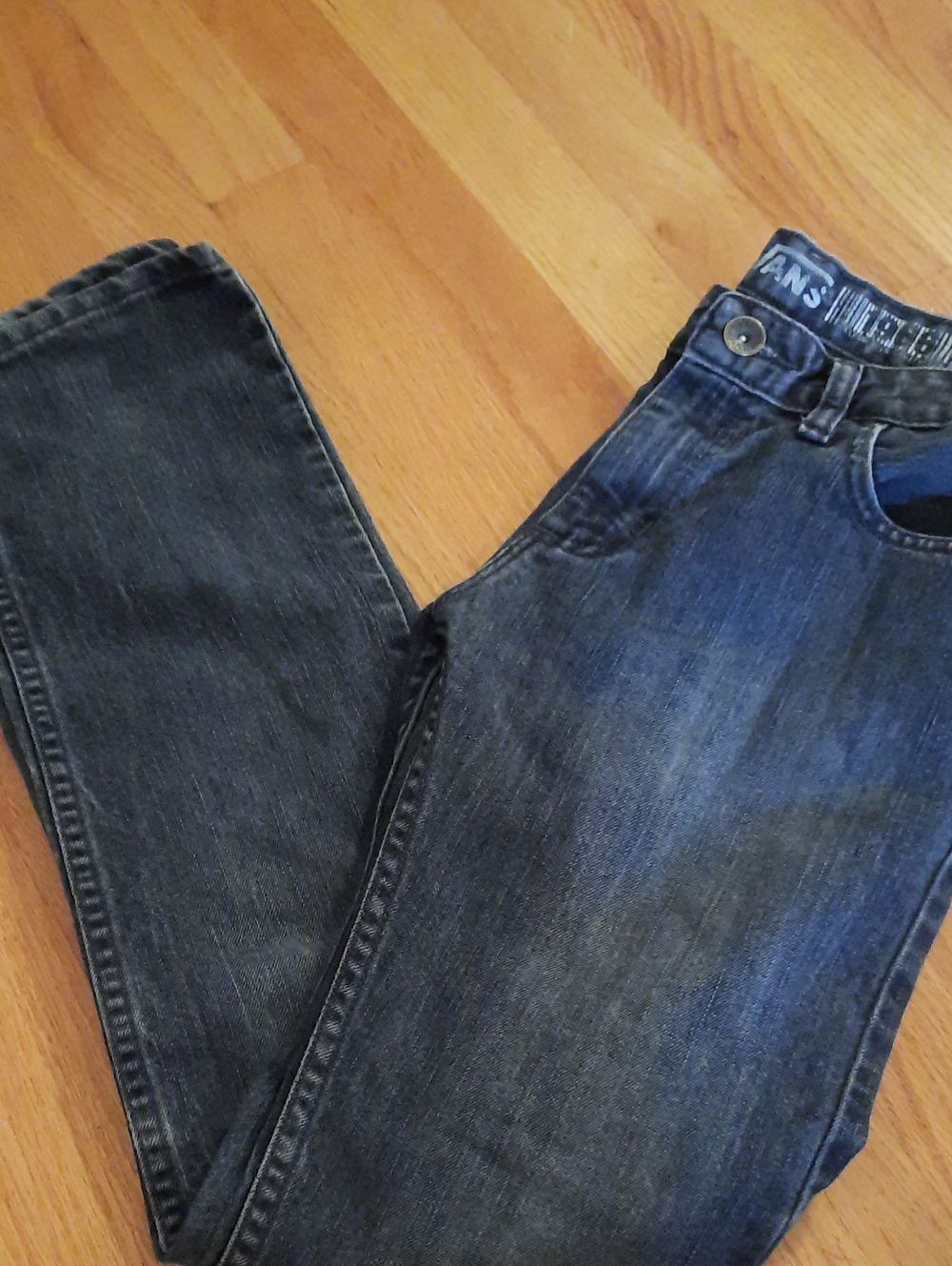 16 Vans Boy's Straight Jeans in Dark Wash Blue Denim Pant 1966 Van's Design